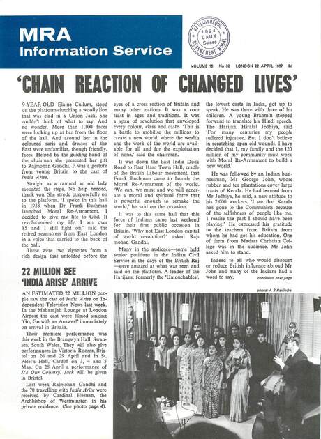 Cover of MRA Information Service - Vol. 15 No. 32, 1967-04-22