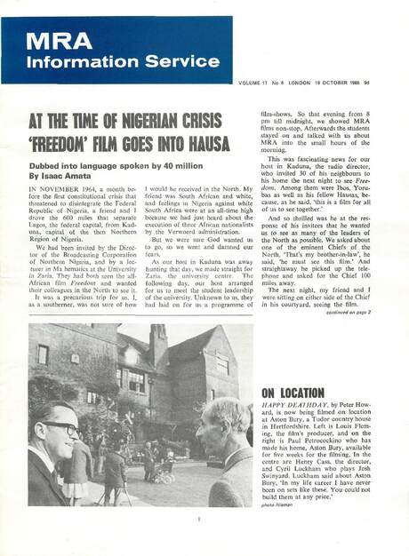 Cover of MRA Information Service - Vol. 17 No. 06, 1968-10-19
