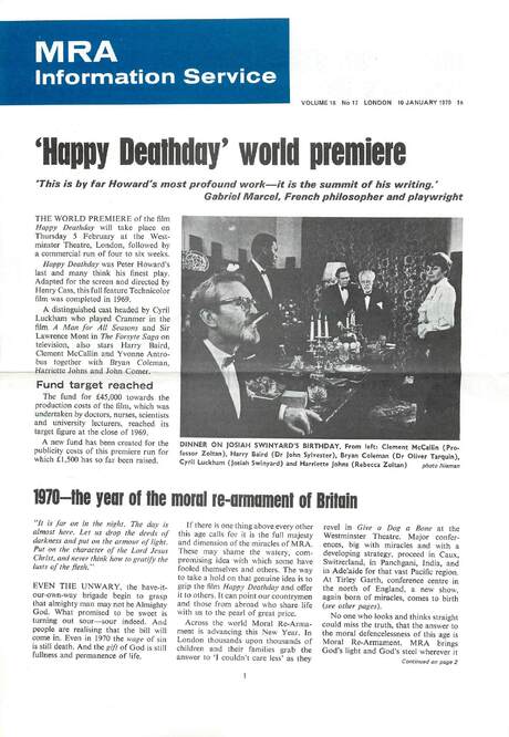 Cover of MRA Information Service - Vol. 18 No. 17, 1970-01-10