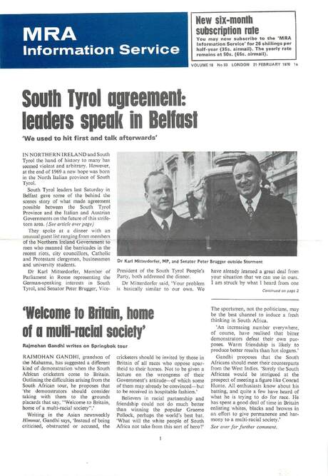 Cover of MRA Information Service - Vol. 18 No. 23, 1970-02-21