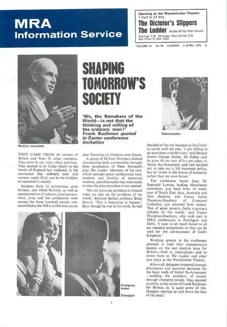 Cover of MRA Information Service - Vol. 18 No. 29, 1970-04-04