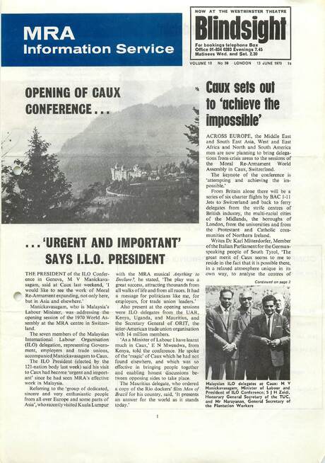 Cover of MRA Information Service - Vol. 18 No. 39, 1970-06-13