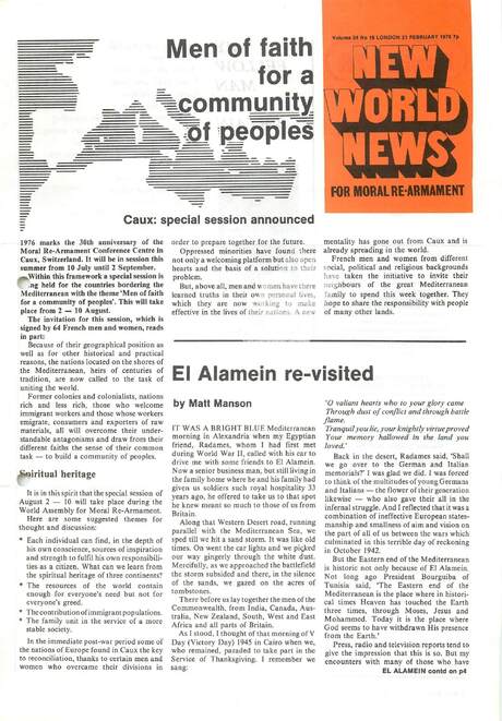 Cover of New World News - Vol. 24 No. 16, 1976-02-21