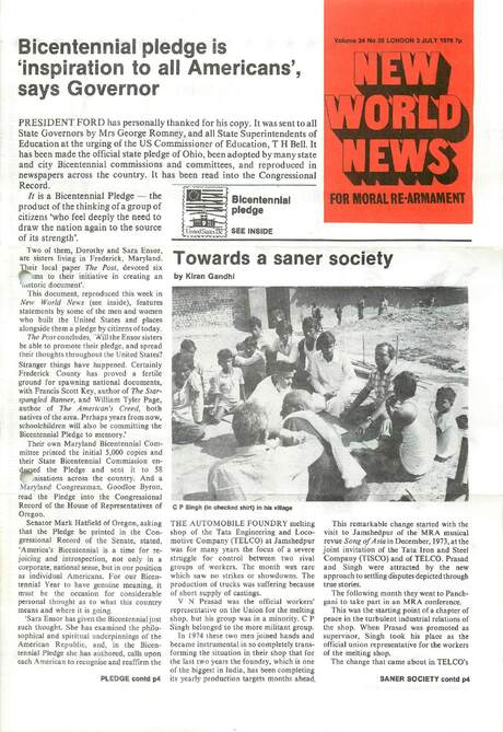 Cover of New World News - Vol. 24 No. 35, 1976-07-03