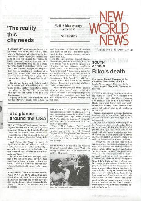 Cover of New World News - Vol. 26 No. 05, 1977-12-10