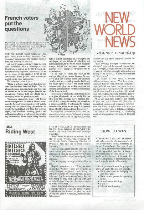 Cover of New World News - Vol. 26 No. 17, 1978-03-11