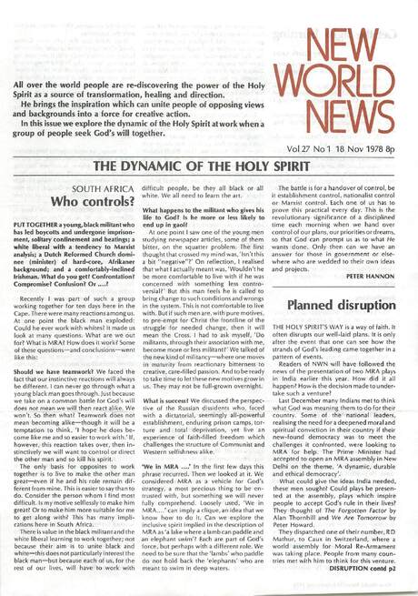 Cover of New World News - Vol. 27 No. 01, 1978-11-18