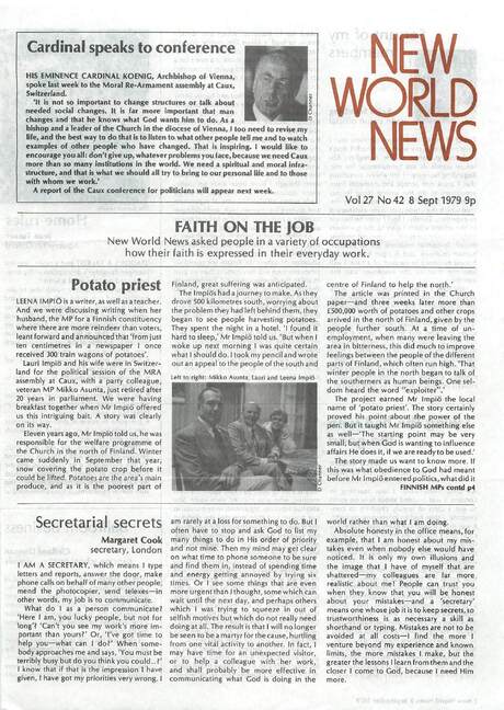 Cover of New World News - Vol. 27 No. 42, 1979-09-08