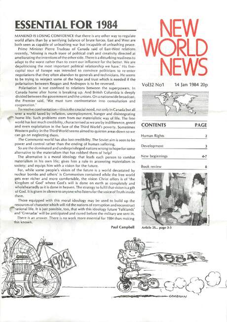 Cover of New World News - Vol. 33 No. 01, 1984-01-14