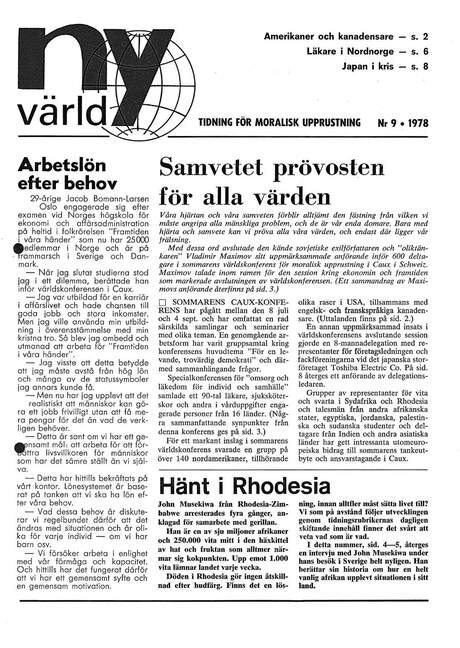 Cover of Ny värld i bild 1978 - 09