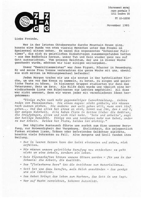 Cover of Zig-Zag - 1985-11 - Deutsch