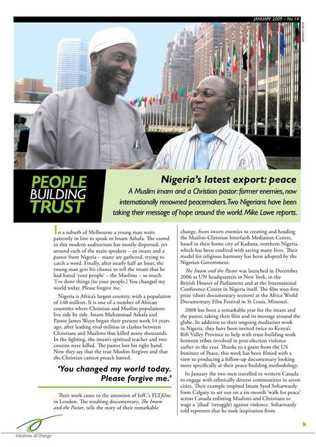 Cover of People building trust: the Imam and the Pastor