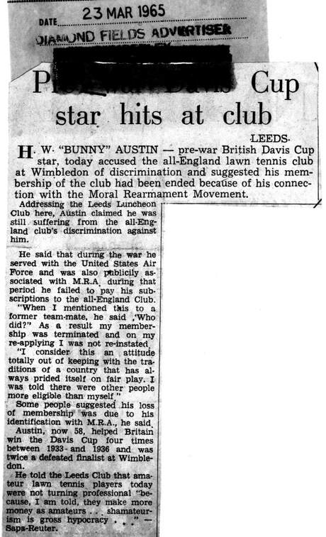 Cover of Pre-war Davis Cup star hits at club