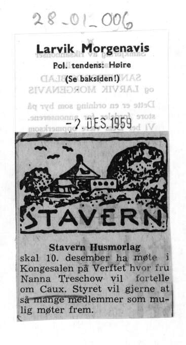 Cover of Stavern husmorlag - Møte om Caux