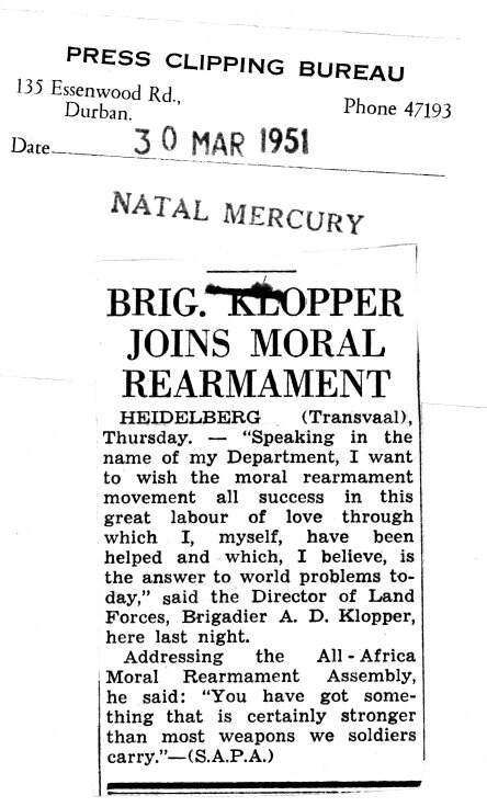 Cover of Brig Klopper Joins Moral Rearmament