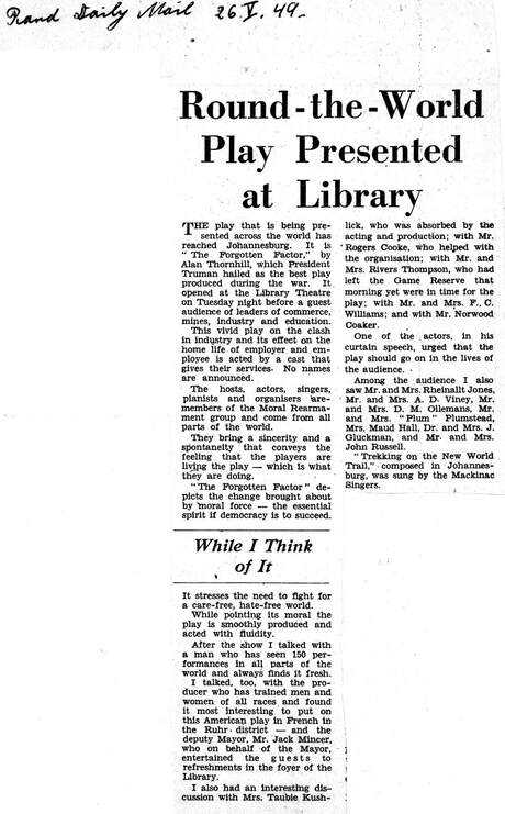 Cover of Round-The-World Play Presented at Library